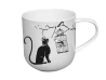 Carmani Кружка - Crazy Cats, кошка и птица в черно-белой клетке 475 мл  фарфор 017-2009