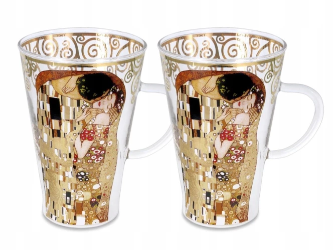 Набор из 2 стеклянных чашек "Поцелуй" Г. Климт