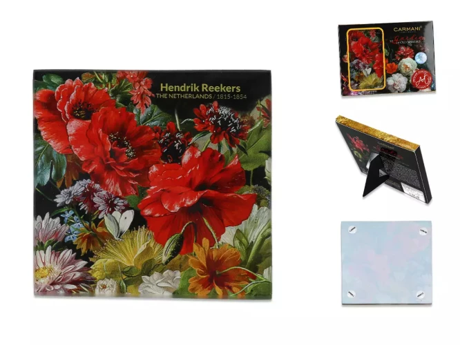 Carmani Стеклянная подставка - Цветы барокко, Маки 10,5x10,5  195-0701