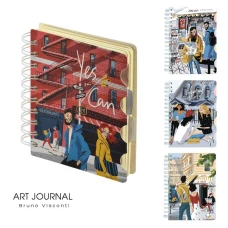 Bruno Visconti  ЗАПИСНАЯ КНИЖКА ART JOURNAL А5,120 Л. НА ГРЕБНЕ, (4 ВИДА)