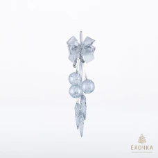 Ёлочка - елочное украшение из стекла, Гирлянда Хрусталик из 3 шаров, 3 подвесок  С231