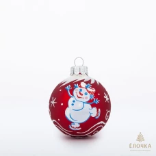 Ёлочка - елочное украшение из стекла, Шар Коллаж С30