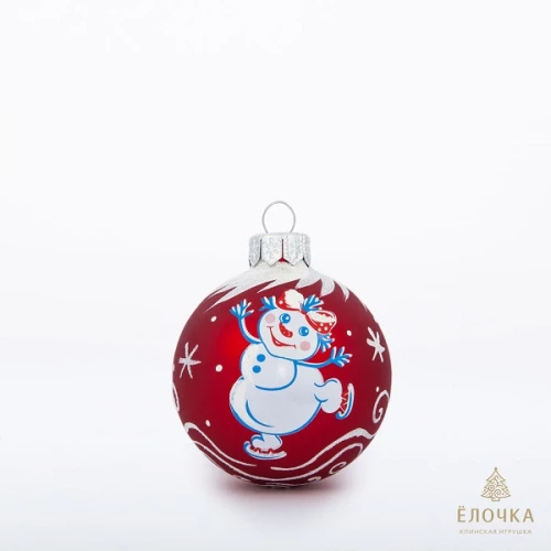 Ёлочка - елочное украшение из стекла, Шар Коллаж С30