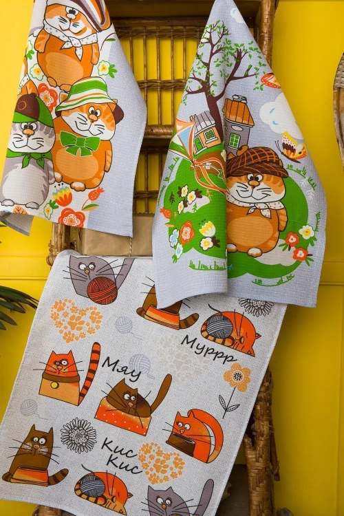 Натали Полотенце кухонное "Мурлыки", 60x48 см