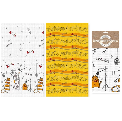 Нордтекс  Набор полотенец "Поющие коты", 40x70 см, арт. 775254