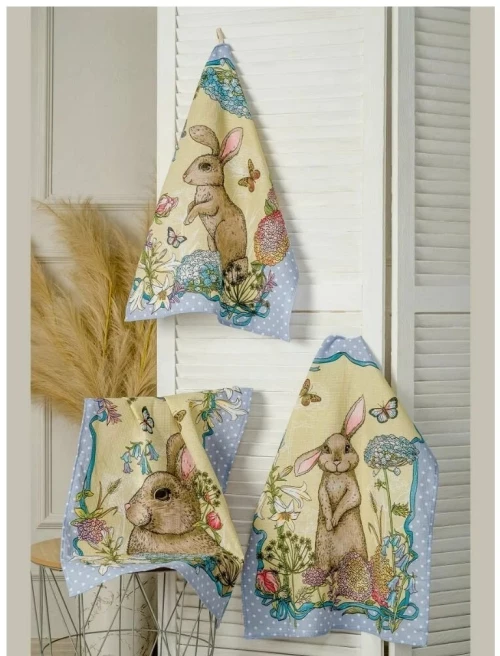 Натали Набор кухонных полотенец "Кролик Робит", 60x48 см