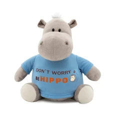 Orange Мягкая игрушка Бегемот Be Hippo, 15 см, серый