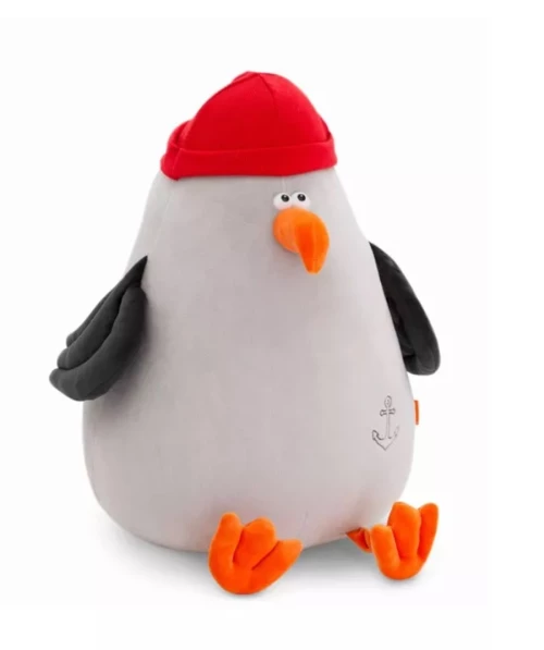 Orange Мягкая игрушка Альбатрос Барри в красной шапке, 50 см, серый