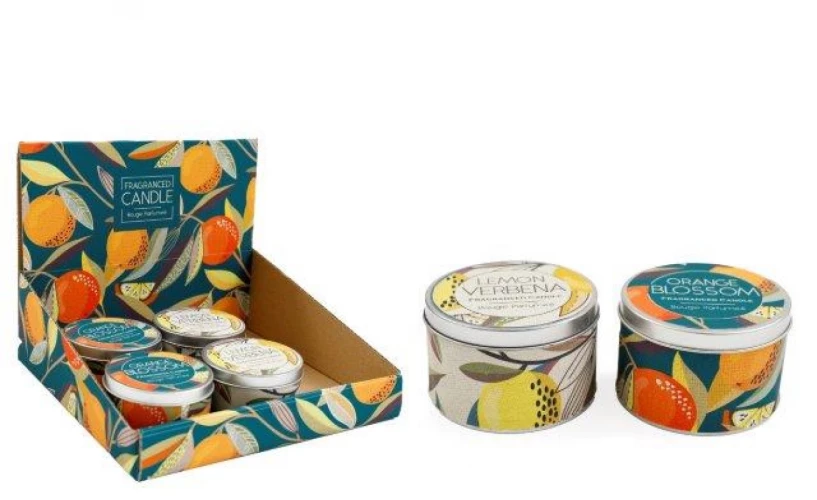 SiL  Свечи с цитрусовым ароматом в жестяной баночке, в ассортименте 7.5X5 CM