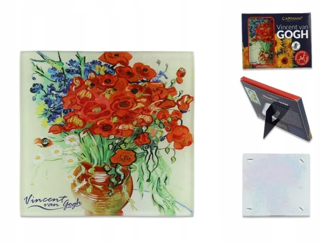 Carmani Стеклянная подставка "В. Ван Гог. Маки и ромашки", 10.5x10.5 см