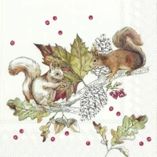 IHR Обеденные салфетки SQUIRRELS AND BERRIES, 33x33 см, L 886100