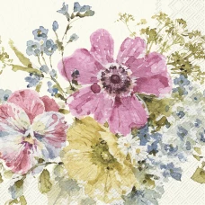 IHR Обеденные салфетки  GARDEN FLOWER BUNCH cream