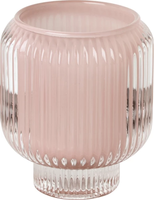 IHR Подсвечник стеклянный розовый, 8x9 см, KST 13259