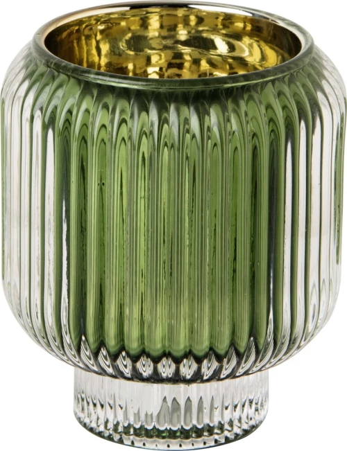 IHR Подсвечник стеклянный зеленый, 8x9 см, KST 13620