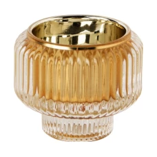 IHR Подсвечник стеклянный, 6х7 см, янтарный