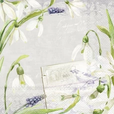 IHR Коктейльные салфетки Подснежники, 25x25 см, C 986566