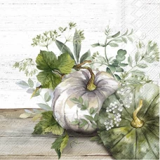 IHR Коктейльные салфетки Зеленая и белая тыква, 25x25 см, C1012260
