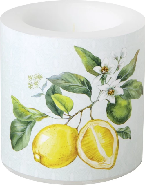 IHR Свеча парафиновая Лимонный венок, 7,5x7,5 см, CKK1035128