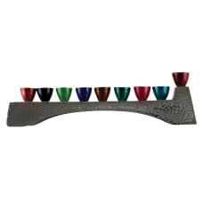 ART Judaica Менора 30,5х7 см - с разноцветными ветвями