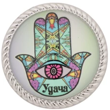 ART Judaica Магнит со стеклом Цветная Хамса 