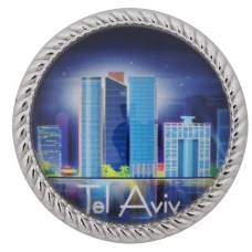 ART Judaica Магнит со стеклом Tel Aviv, 4 см.