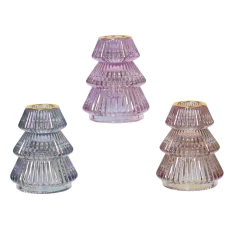 Kaemingk Подсвечник из стекла рельефный, 6.3x7.9 см, 3 вида