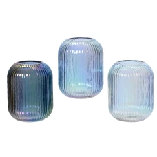 Kaemingk Ваза из стекла рельефная, 11.9x12.5 см, 3 вида