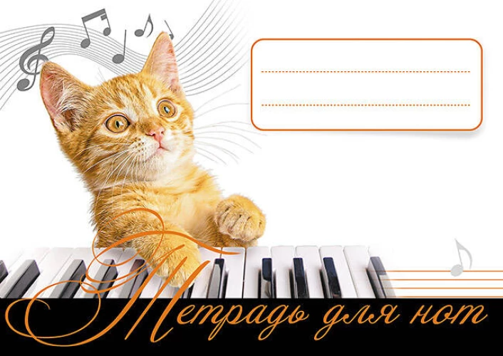 Тетрадь для нот. Рыжий кот