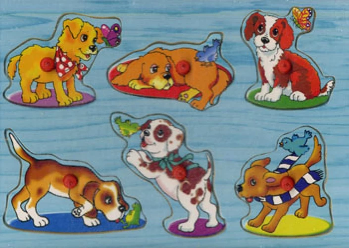 Деревянные пазлы. 29.5Х21. Щенки. (Арт. П-9749).