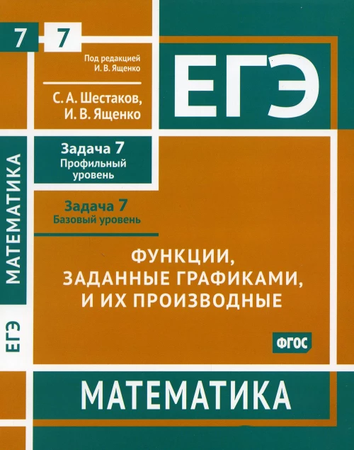 ЕГЭ. Математика. Функции, заданные графиками, и их производные. Задача 7 (профильный уровень), задача 7 (базовый уровень): рабочая тетрадь. Шестаков С.А