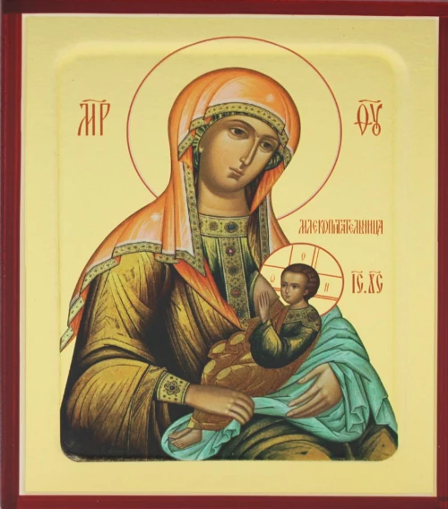 Икона Пресвятой Богородицы Млекопитательница (в оливковой ризе)(на дереве) 125 х 160.