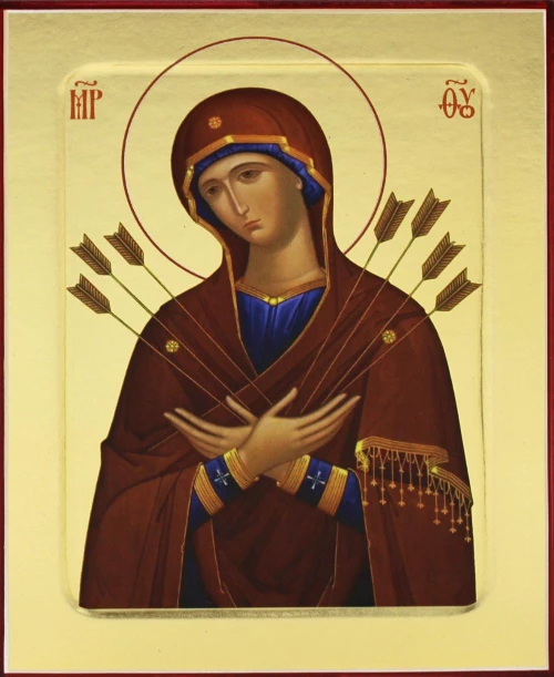 Икона Пресвятой Богородицы Семистрельная (на дереве) 125 х 160.