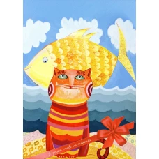 Открытка "То ли птица, то ли рыба".