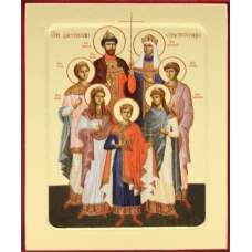 Икона Царственным Страстотерпцам (на дереве) 125 х 160.