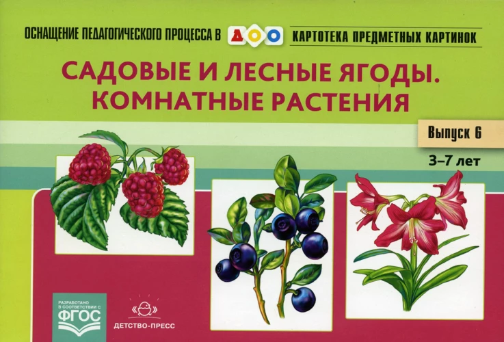 Картотека предметных картинок. Вып. 6. Садовые и лесные ягоды. Комнатные растения. 3-7 лет. Нищева Н.В.