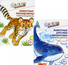 Комплект. Шагаем по клеточкам. Графические диктанты для детей 4-6 лет. (в 2 кн.). Модель Н.А.