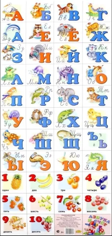 Азбука и счет с прописными буквами