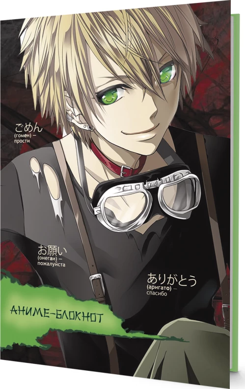 Блокнот Аниме (с мальчиком,зеленый)