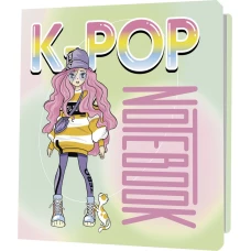 K-POP (девочка в полный рост,зелено-розовый фон)