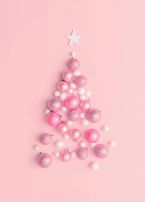 Блокнот с резинкой "Pink Christmas tree" (розовый). А5 твердый переплет 192 стр.