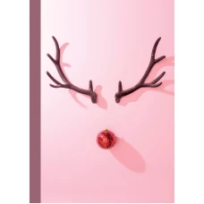 Блокнот с резинкой "Олень" (розовый). А5 твердый переплет 192 стр.